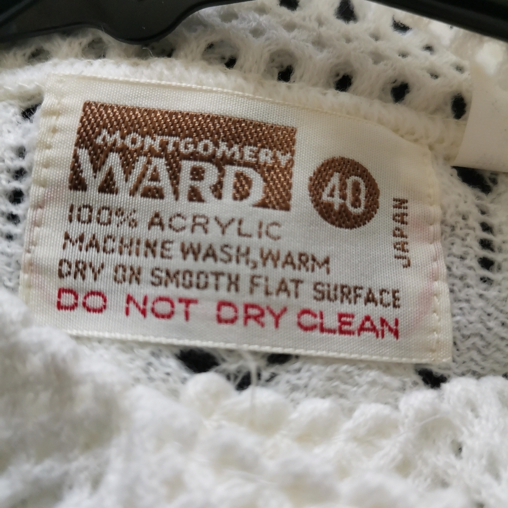 Vintage Montgomery Ward Open Knit Sweater Size 40 (Approx Medium) - Picture 3 of 6